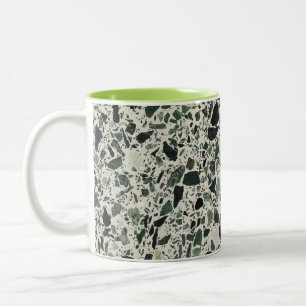 Taza Bicolor Terrazzo verde moderno