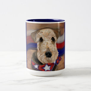 TAZA BICOLOR TERRIER AIREDALE