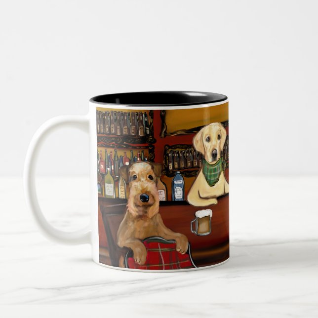 TAZA BICOLOR TERRIER AIREDALE  & AMIGOS       (Izquierda)