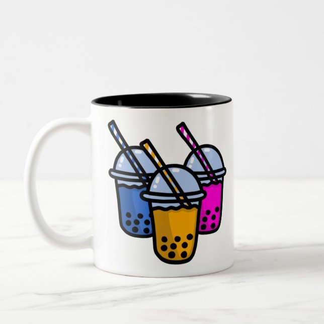 Taza Bicolor tés de burbujas adorables (Izquierda)