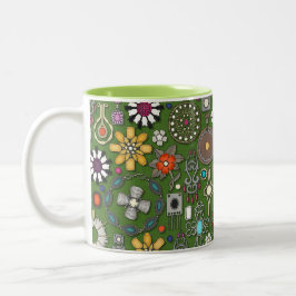 Taza Bicolor tesoros de joyas de boho verde