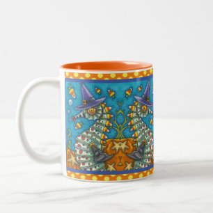 TAZA BICOLOR TESTIGO DE CABALLO DE CABALLO, BAJO EL MAR HALLOWE