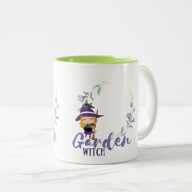 Taza Bicolor TESTIGO DE JARDÍN - Personaliza con texto, hechizo (Anverso derecho)