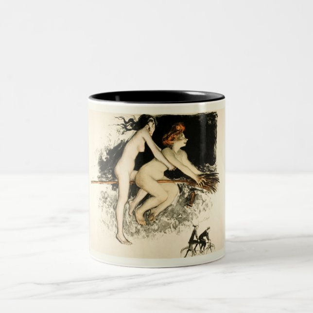 Taza Bicolor Testigos, Jean Veber, Halloween, hombres y mujeres (Centro)
