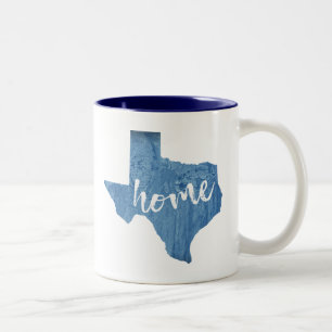 Taza Bicolor Texas Home Wood Grain