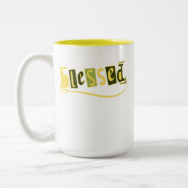 Taza Bicolor Texto ''Bendito'' Elegante
