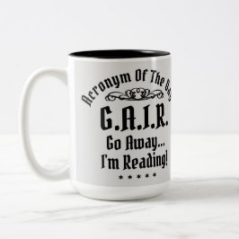 Taza Bicolor Texto negro de acrónimo de lectura humorística