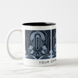 Taza Bicolor Texto personalizado Art Deco