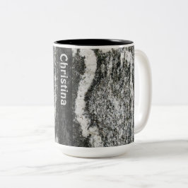 Taza Bicolor Textura de la roca de la geología con cualquier