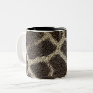 Taza Bicolor textura de piel de animal de jirafa cuero salvaje