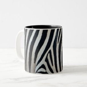 Taza Bicolor textura de piel de cebra animal naturaleza rayas p