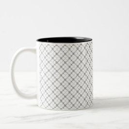 Taza Bicolor Textura geométrica monocroma|Aspecto de diamante c