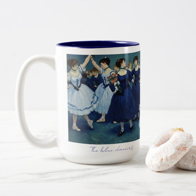 Taza Bicolor The blue dancers mug. (Con donut)