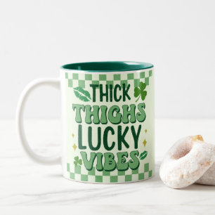 Taza Bicolor Thick Thighs Lucky Vibes St. Patrick's Day