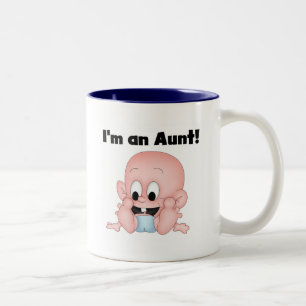 Taza Bicolor Tía de camisetas y regalos de nuevos sobrinos