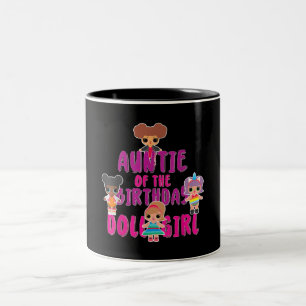 Taza Bicolor Tía Del Chica De La Muñeca De Cumpleaños   Rega