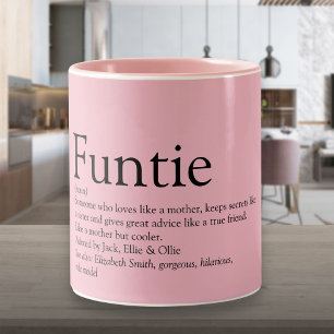 Taza Bicolor Tía divertida y divertida definición de dos tonos 