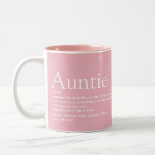 Taza Bicolor Tía moderna genial rosa femenina definición