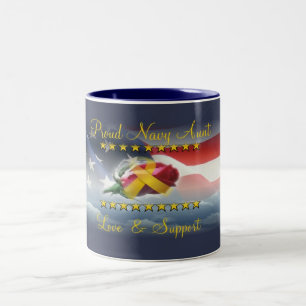 Taza Bicolor Tía orgullosa de la marina de guerra