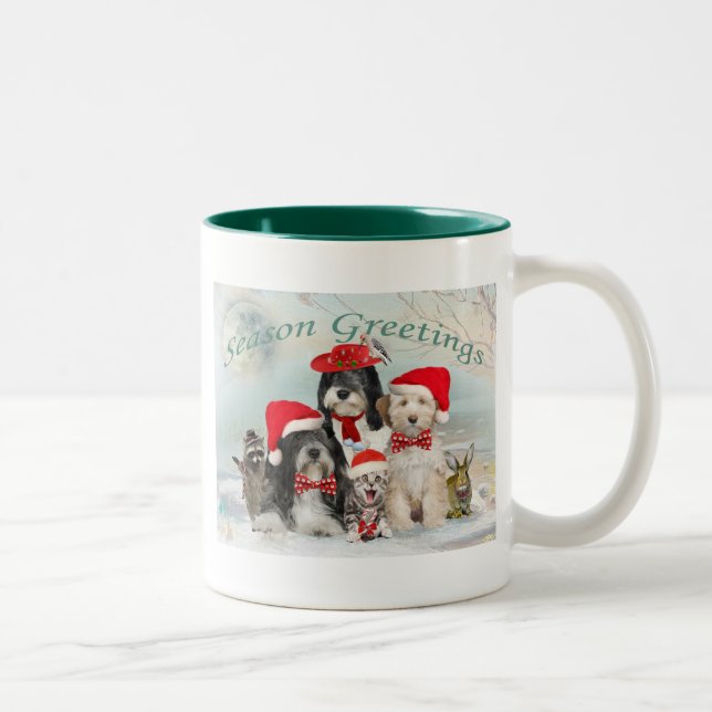 Taza Bicolor Tibetanos aterradores Navidades con amigos (Derecha)