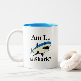 Taza Bicolor Tiburón Azul Divertido