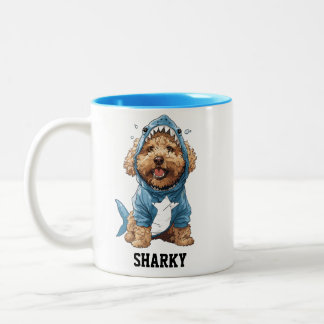 Taza Bicolor Tiburón Cute Goldendoodle