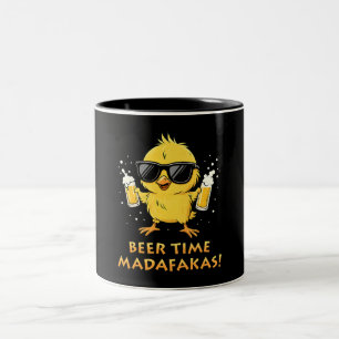 Taza Bicolor Tiempo de cerveza Madafakas Gracioso Meme Duck Goo
