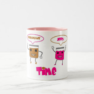 Taza Bicolor TIEMPO de la jalea de la mantequilla de cacahuete