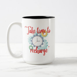 Taza Bicolor "Tiempo de recargar"
