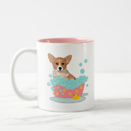 Taza Bicolor Tiempo del baño del Corgi