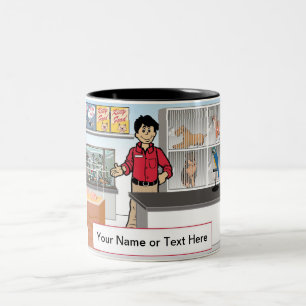 Taza Bicolor Tienda de mascotas - Personalizado masculino por P
