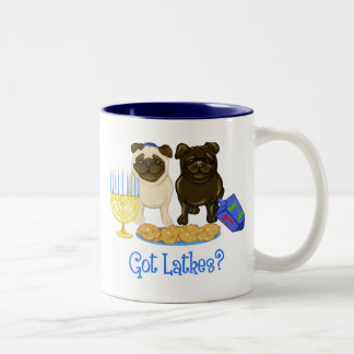 Taza Bicolor ¿Tienes latkes? Hanukkah Pug Mugs