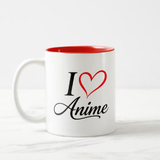 Taza Bicolor Tierno Anime Corazón Kawaii
