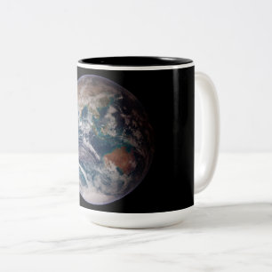 Taza Bicolor Tierra de canica azul (hemisferio oriental)