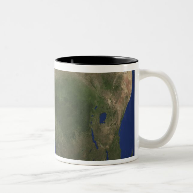Taza Bicolor Tierra mostrando cobertura terrestre sobre África (Derecha)