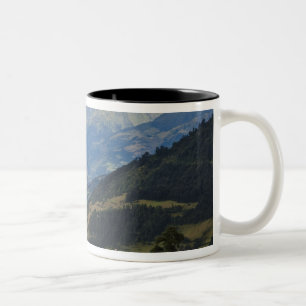 Taza Bicolor Tierras de cultivo y pueblo en el Himalaya