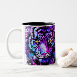 Taza Bicolor Tiger Coffee Mug | Dos caras de tigre