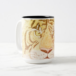 Taza Bicolor Tiger Mug - Arriba Cercana y Personal