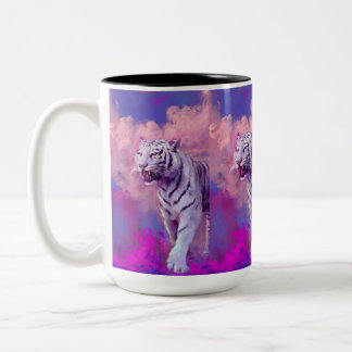 Taza Bicolor Tigre Blanco en Sueños Violeta
