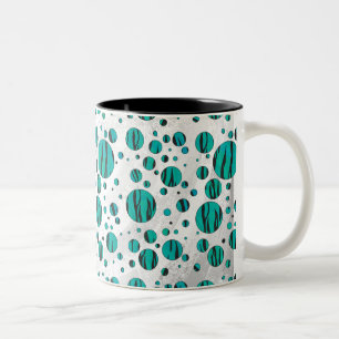 Taza Bicolor Tigre de punto de polka negro e impresión Verde az