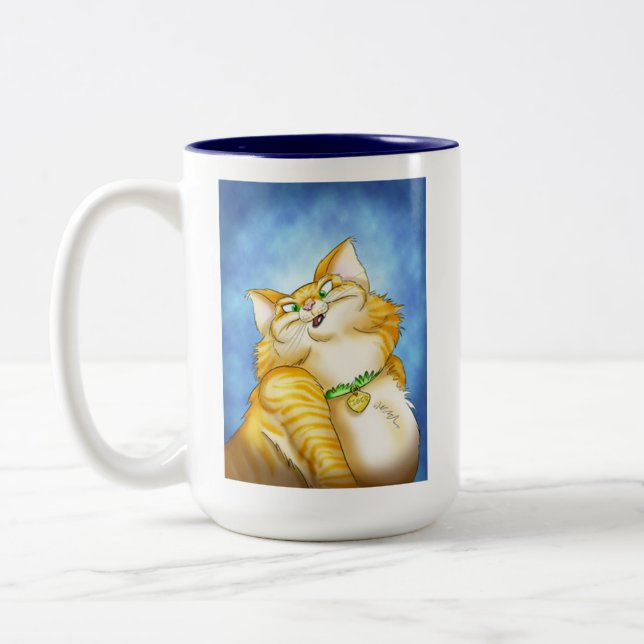 Taza Bicolor Tigre, el gato feliz (Izquierda)