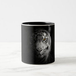 Taza Bicolor Tigre, fotografía de tigre, aturdido,