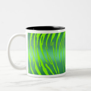 Taza Bicolor Tigre metálico franjas verdes