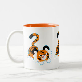 Taza Bicolor Tigre Personalizado Cuto Listo Para Jugar