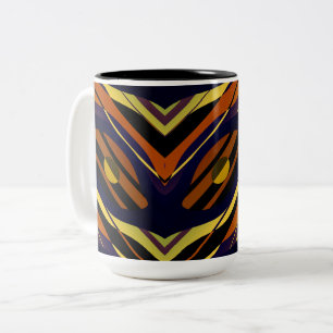 Taza Bicolor Tigre Sunset Naranja Black Yellow Blue Pattern