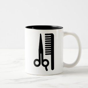 Taza Bicolor Tijeras y peine