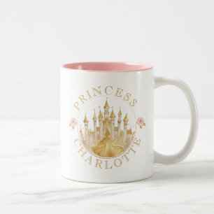 Taza Bicolor Tinta y oro Princess Castle Mug - Personalizado