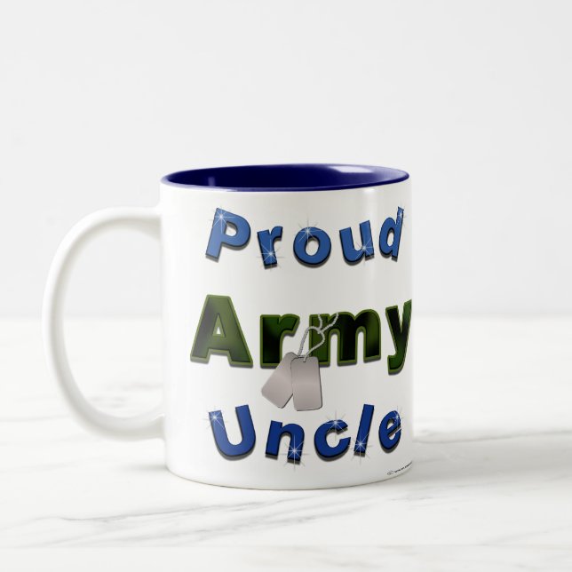 Taza Bicolor Tío orgulloso Mug del ejército (Izquierda)