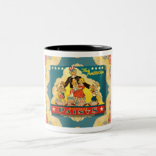 Taza Bicolor TÍO SAM PAINT TIN Coffee Mug de los años 1940