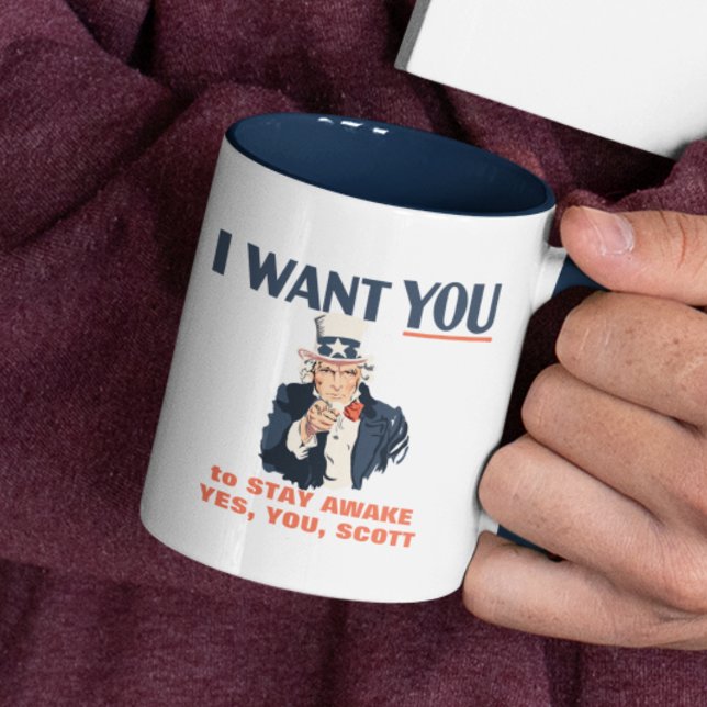 Taza Bicolor Tío Sam Personalizado Mensaje Funny Patriótico (Subido por el creador)